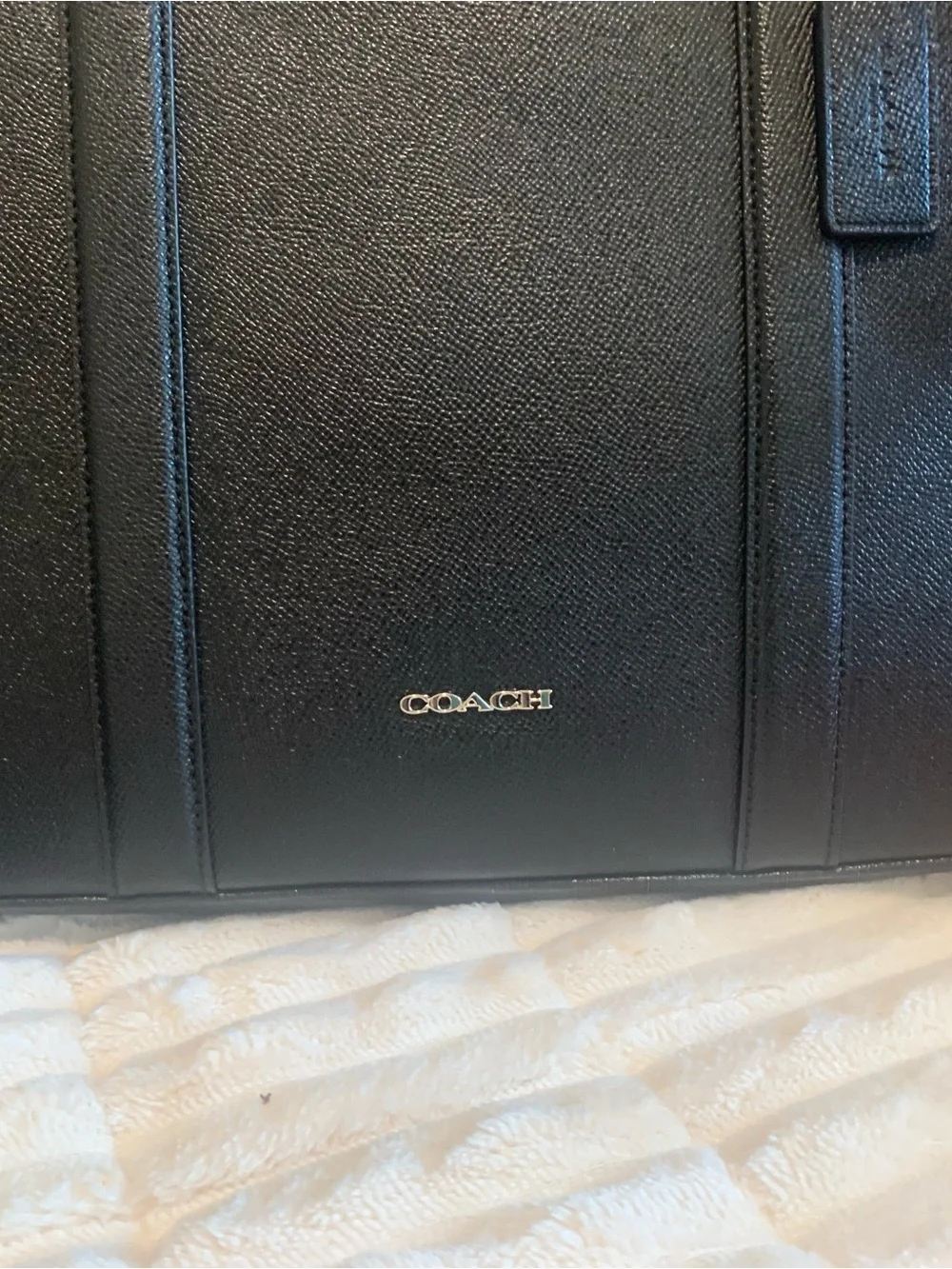 Coach Black Leather Briefcase with Top Handles